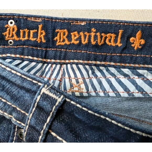 Rock Revival Scarlett Wide Leg Jeans Size 28L (29x34) NWOT Y2K Boot flap pocket - Picture 5 of 9